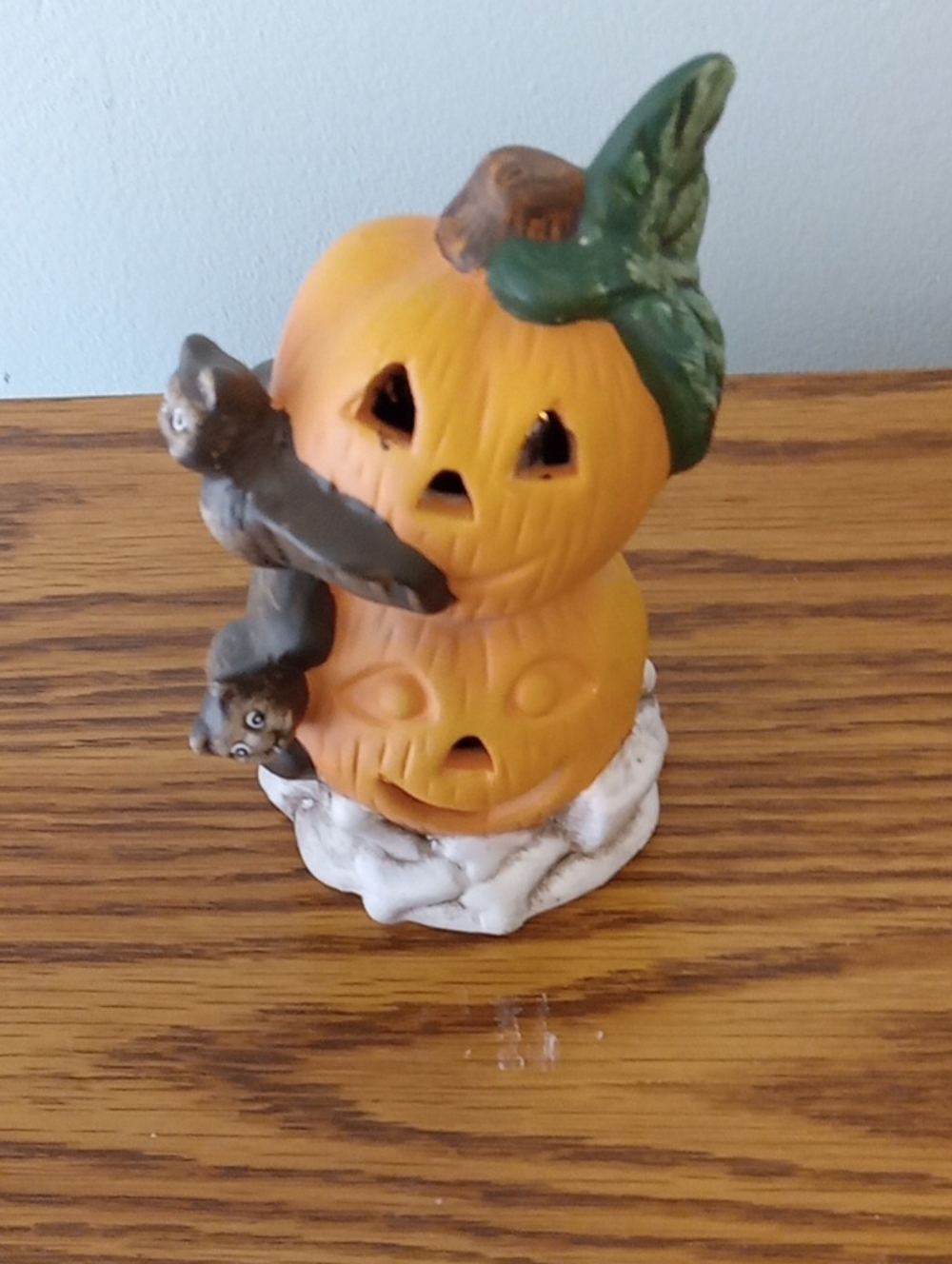 Halloween Jack O' Lanterns, Bats, & Bones Ceramic Figurine